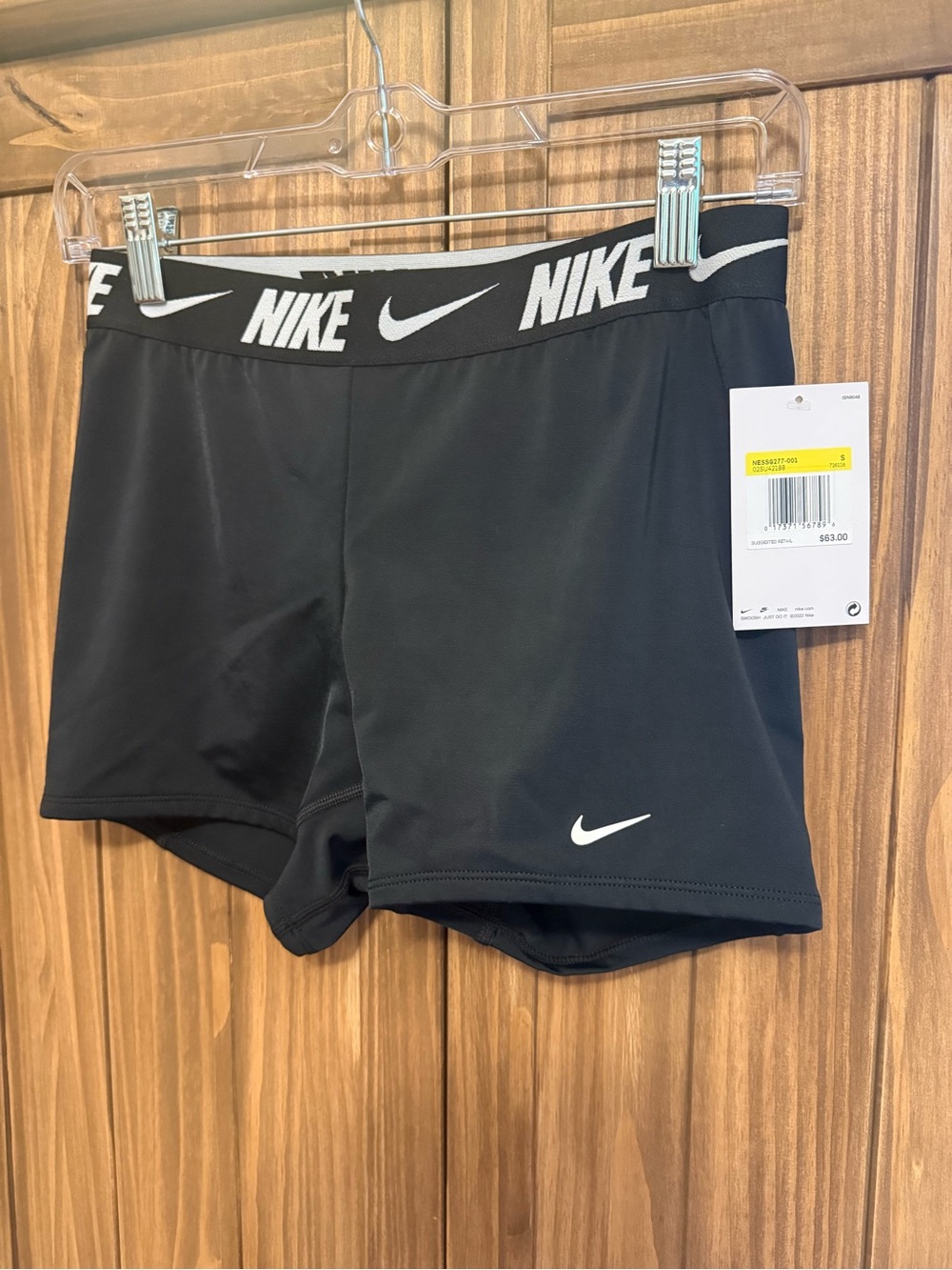 NWT Nike Logo Tape 3" Kickshorts Swim Bottoms Black Small